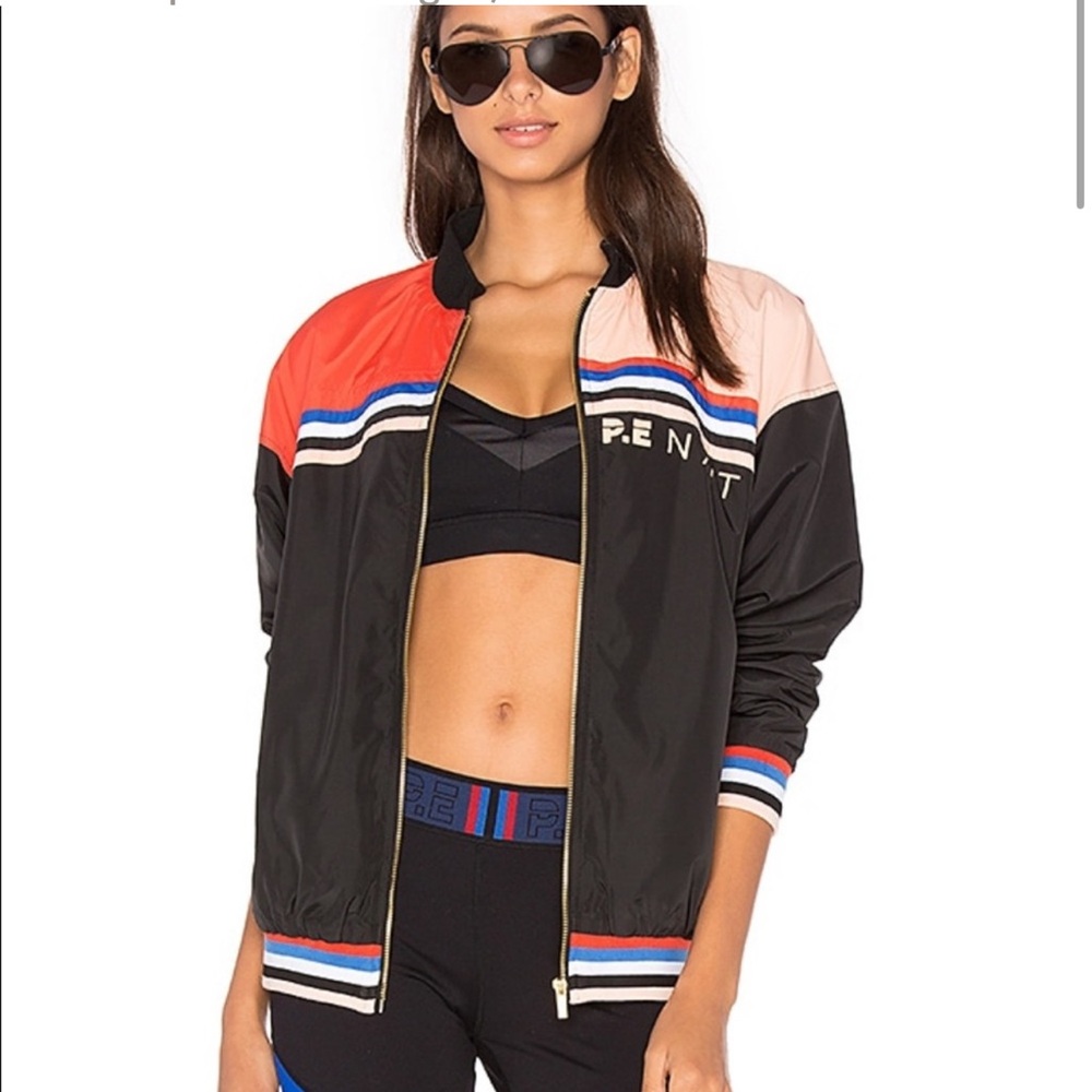 Carbon38 P.E Nation Women’s Base Line Bomber Jacket Black Medium